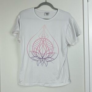Laundry by Shelli Segal White Lotus Tee Shirt Size Medium